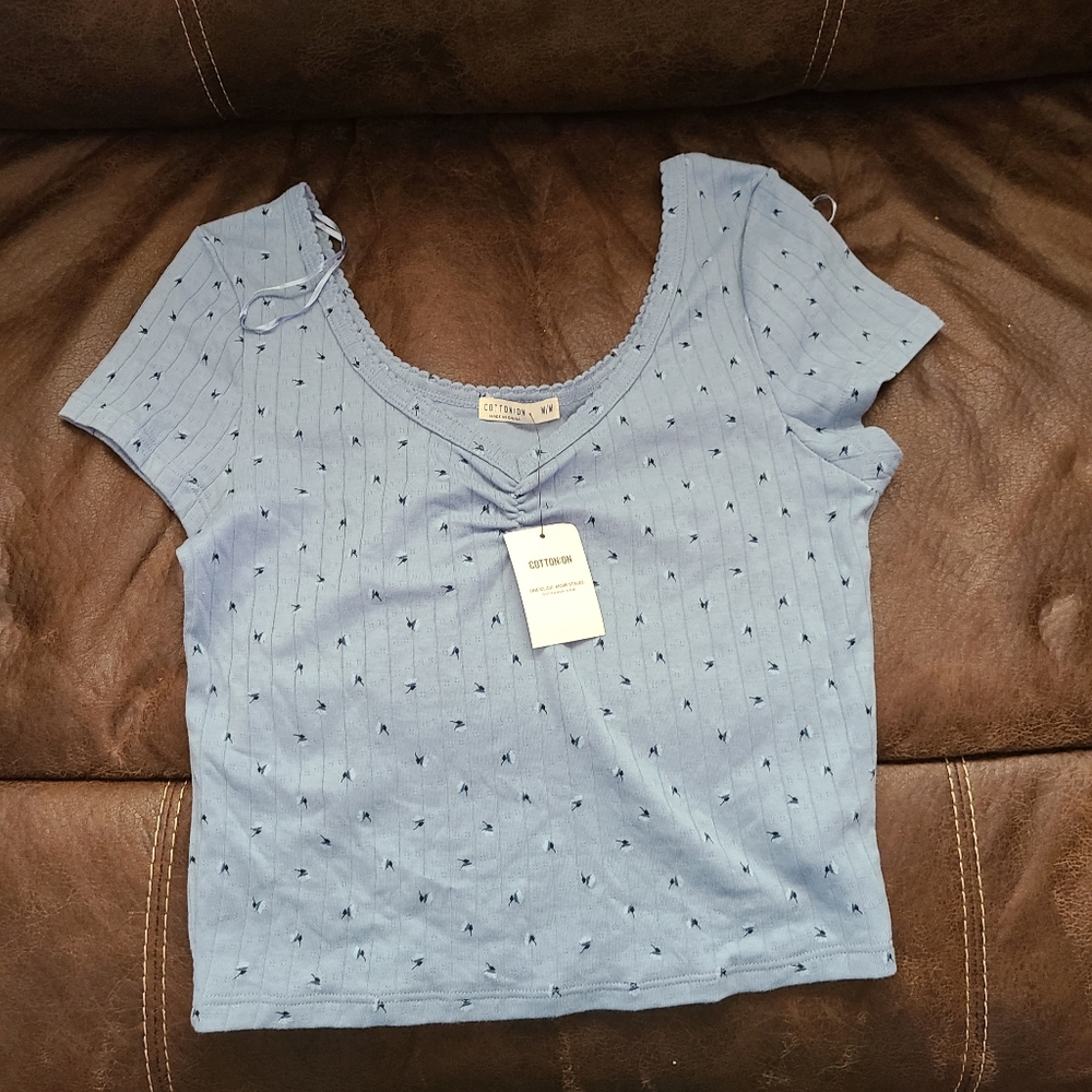 Cotton on Pierce Pointelle Rouched Tee